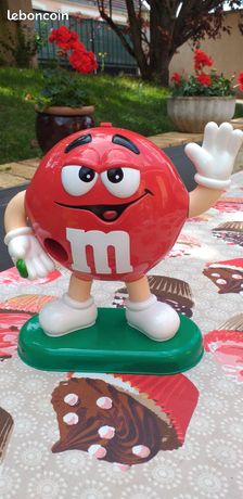 Distributeur de bonbons d'artiste rouge M&M vintage 1992 : objet de collection en plastique - France
