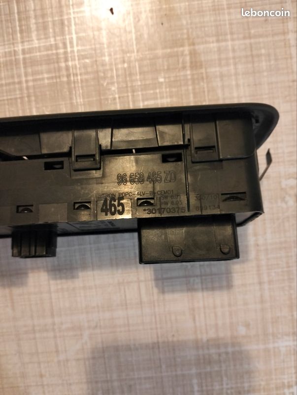 Commande lève vitre d'origine C5 308 3008 5008 C3 phase 2 (image 3)