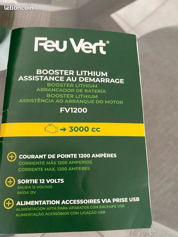 Booster Lithium Assistante au démarrage Feu Vert (image 1)