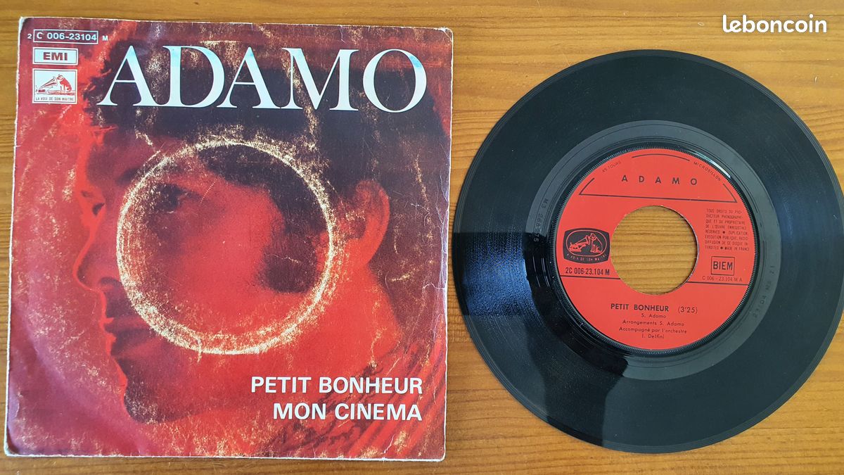 Vinyl 45t Adamo - Petit bonheur / mon cinéma (image 1)