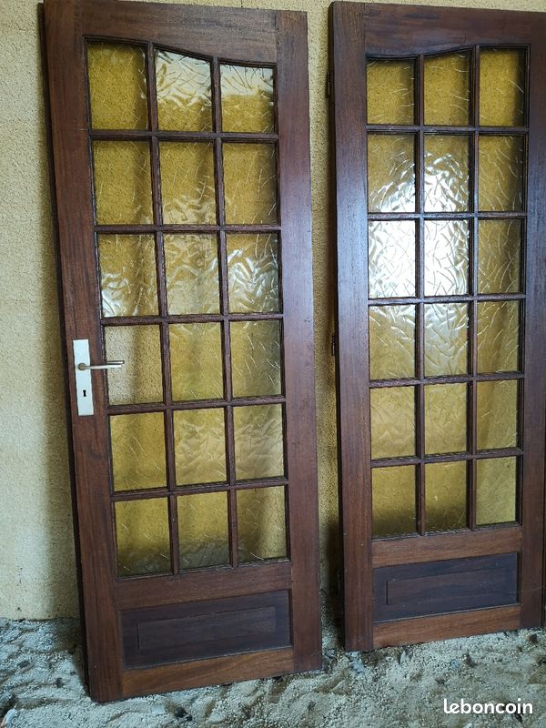 Double porte bois massif vitrée (image 2)