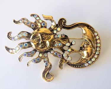 ANCIENNE BROCHE Soleil Argent Poincon Etoile EUR 29,00 - FR