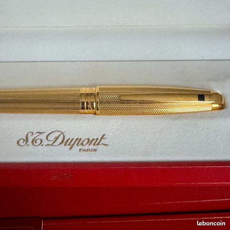 Stylo Plume Dupont Olympio Or 18K - Motif Entrelacs Rare, Occasion De Collection