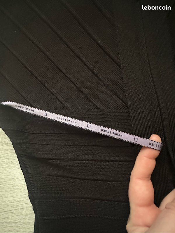 Robe Femme Hervé Léger Neuve Avec étiquette - Taille XXS/34, Noire, Courte, Jamais Portée