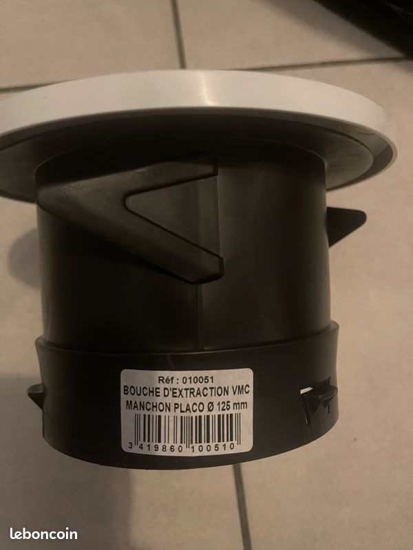 Bouche d extraction vmc manchon placo 125mm neuf (image 2)