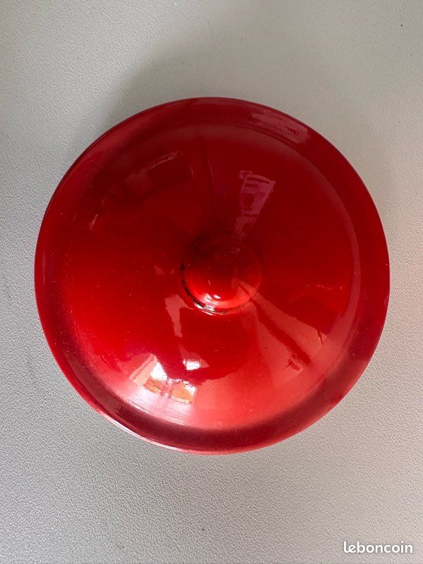 Ancienne cafetière / théière en tôle émaillée rouge – style vintage (image 6)
