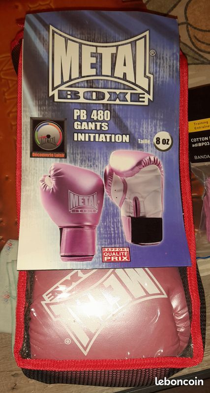 METAL BOXE Gants De Boxe Initiation Rose 8 Oz - Parfaits Pour Débutants