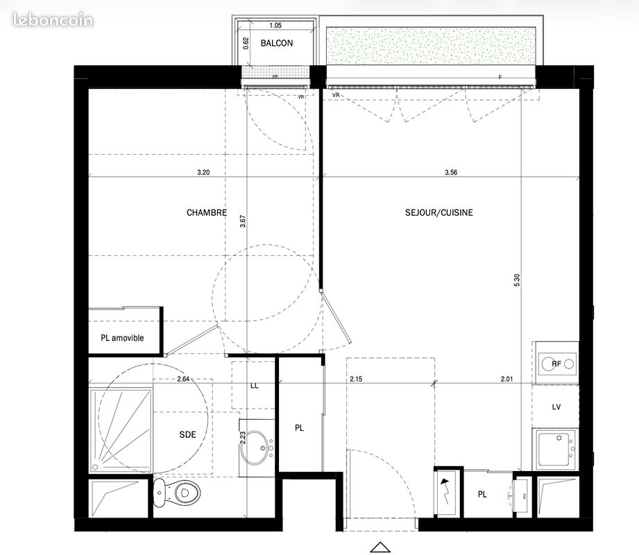 Appartement 2 pièces 38 m² · à Bordeaux · 38 m² · 617 €/mois