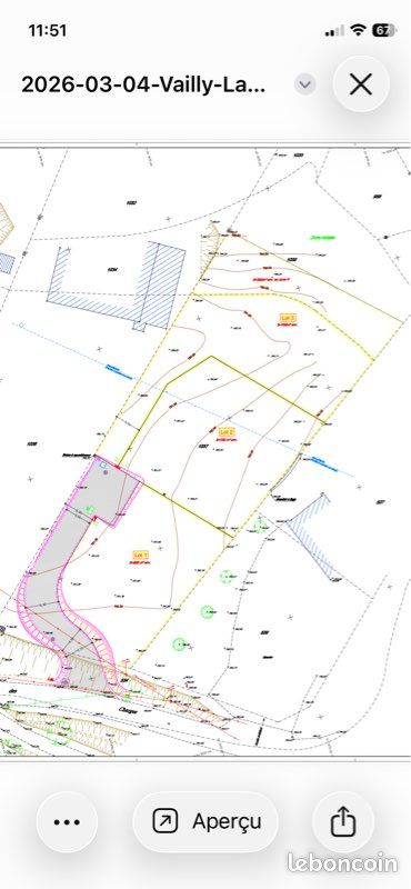 Terrain viabilisé · à Vailly · 105 000 €