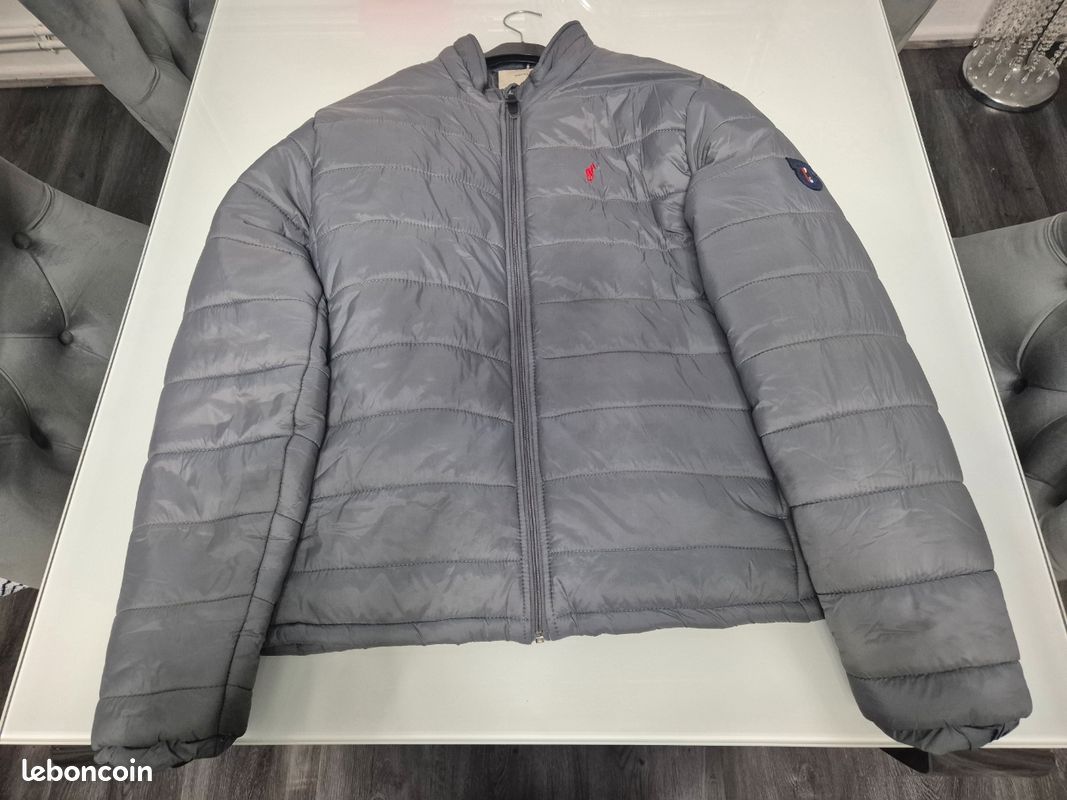 Doudoune légère homme gris anthracite – Taille XL (Style Polo) (image 2)