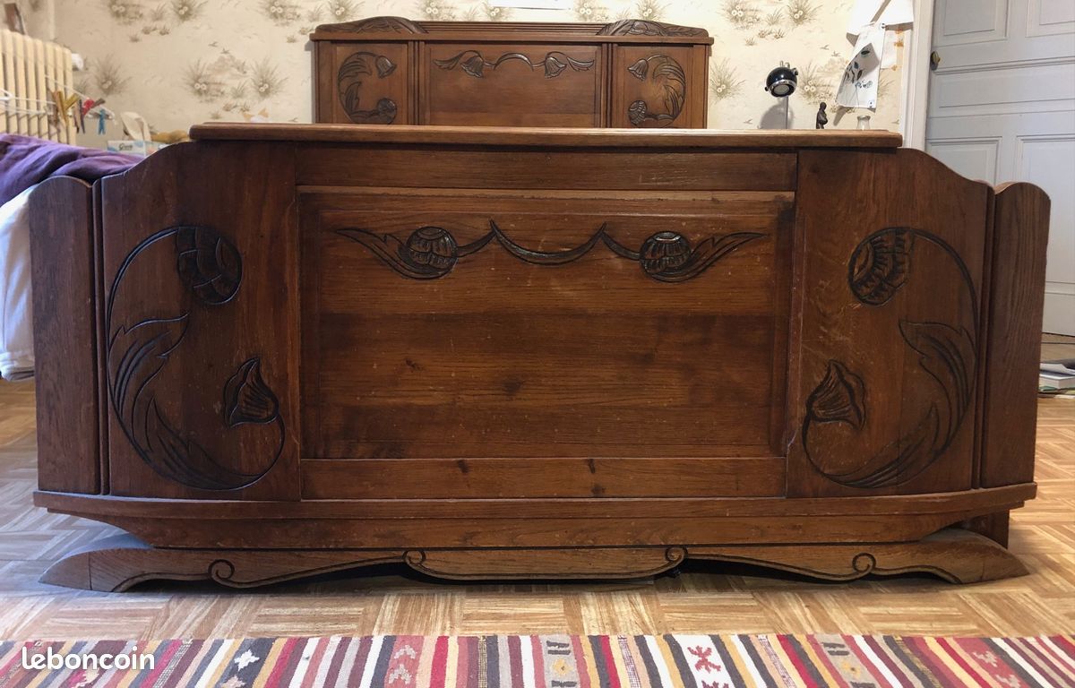Lit, armoire et chevet vintage (image 3)