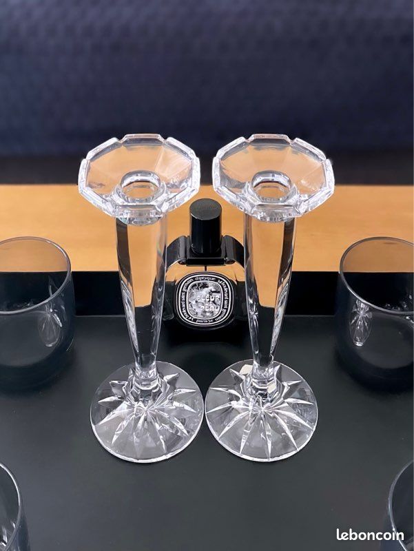 2 grands bougeoirs Cristal 22 cm (image 2)