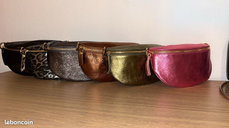 Banane sacoche en cuir irisé (image 1)