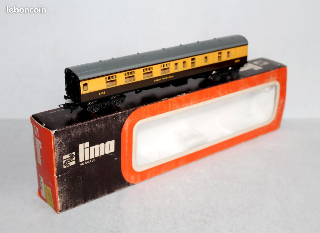 Wagon Voyageur Lima HO N°9126 – The Overland First V & SAR, Très Bon état, Rare