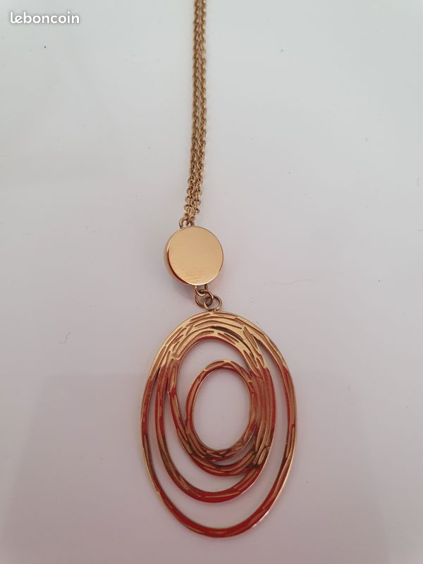 Parure Neuve collier pendentif et boucles d'oreilles Acier et Malachite (image 8)
