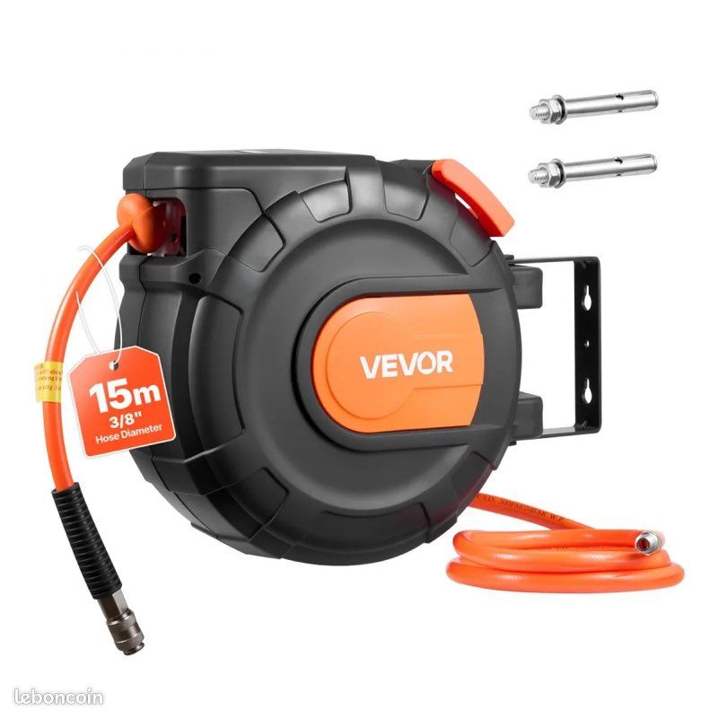 Enrouleur Electrique Acheter SuperHandy Enrouleur De Tuyau à Air 3/8 X 15m Max 300PSI Construction En Acier Caoutchouc Industriel SBR ? Comparer Chez Enrouleur De Tuyau Mural