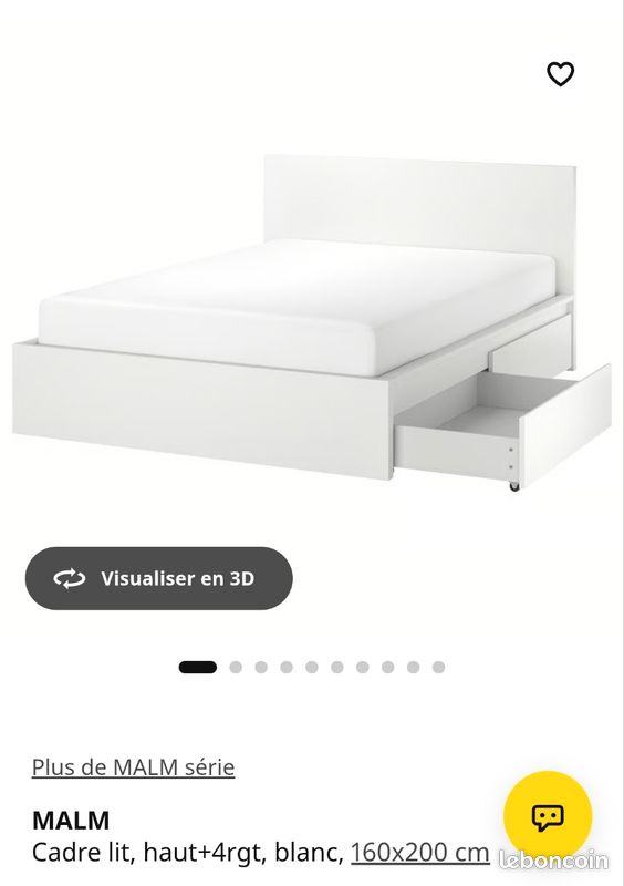 Cadre lit Malm ikea 160x200 (image 2)