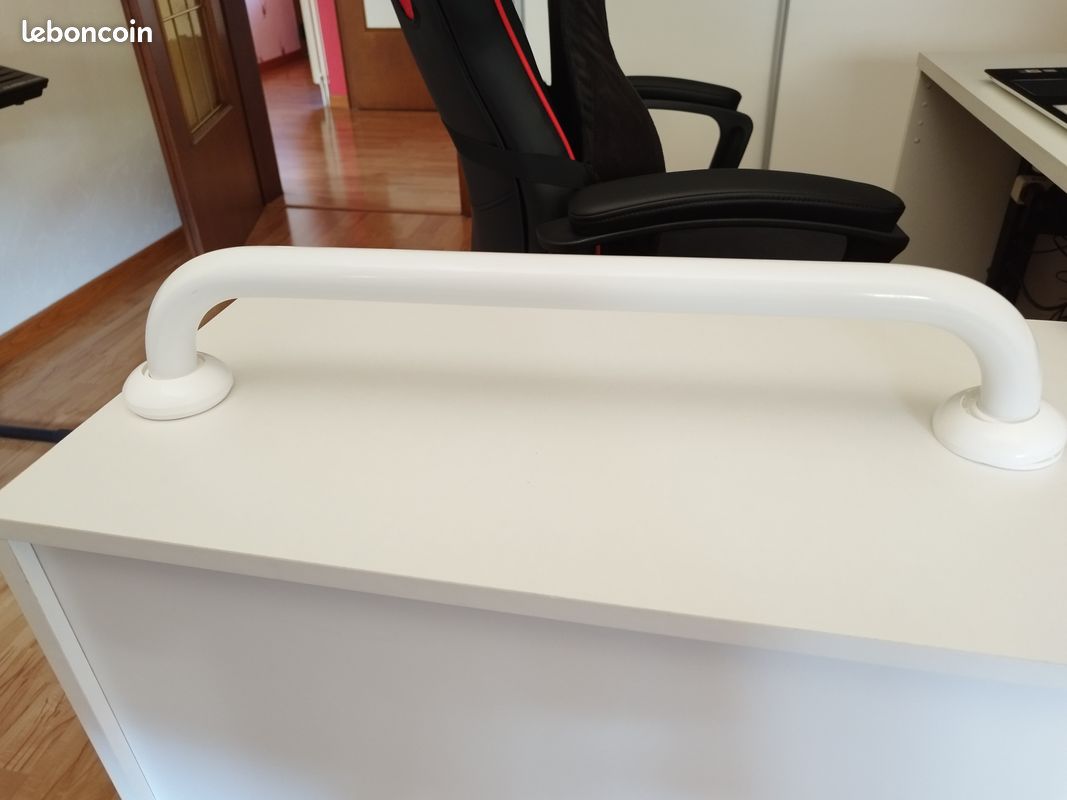 Barres douche tube alu 500mm en blanc neuf (image 1)