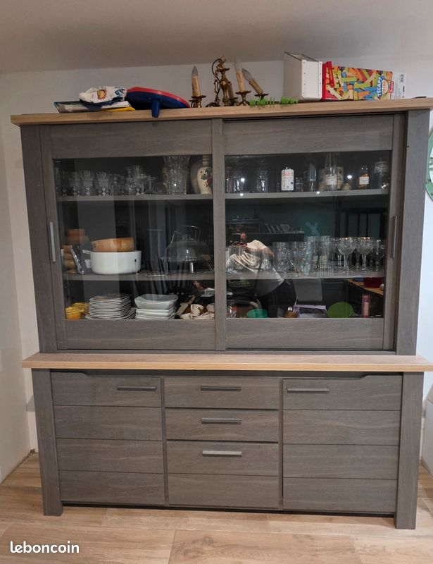 Vaisselier Buffet 2 Portes 3 Tiroirs – Acajou Massif – Ébéniste (occasion)