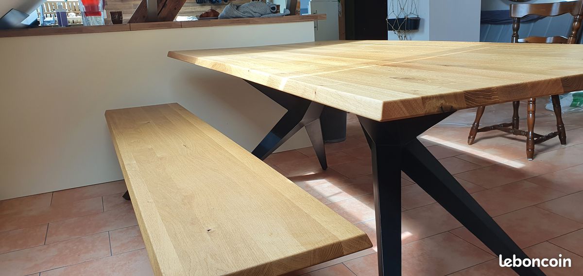 Table et banc en bois massif (image 1)