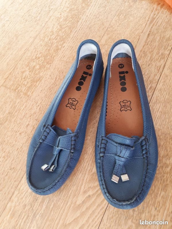 Mocassins bleus T37, très bon état (image 2)
