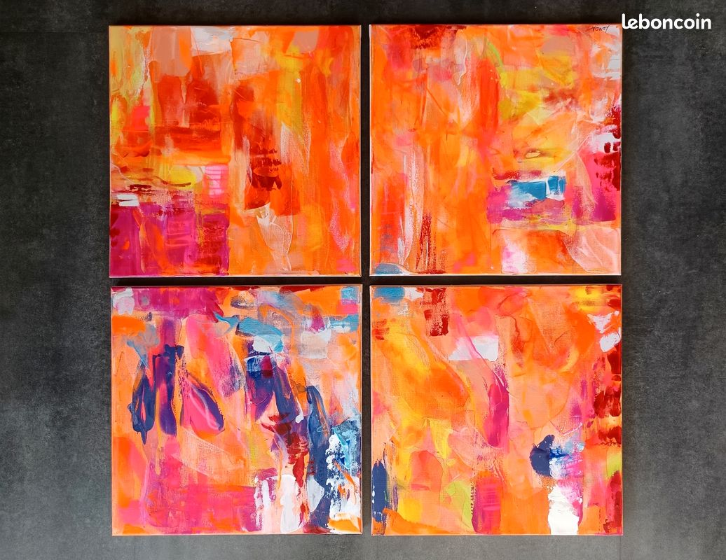 Tableau abstrait peinture sur toile (image 1)