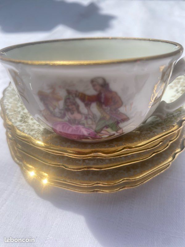 Service de 6 tasses à café en porcelaine de Chauvigny (image 6)