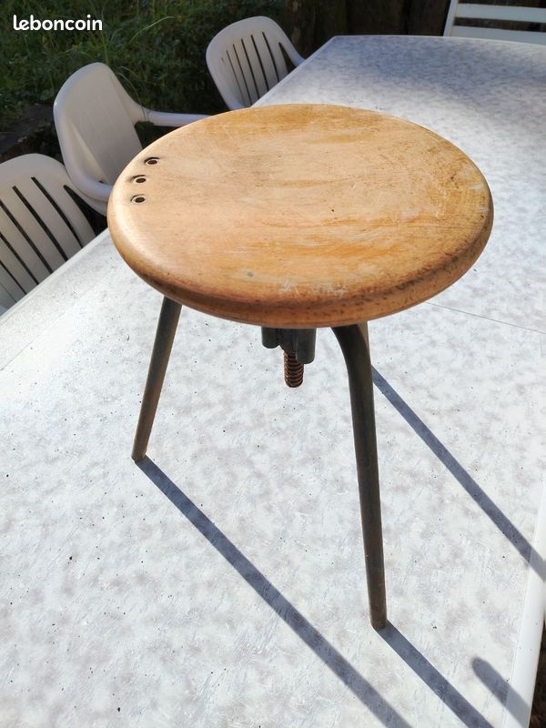 Tabouret style industriel bois / theme Jide (image 3)