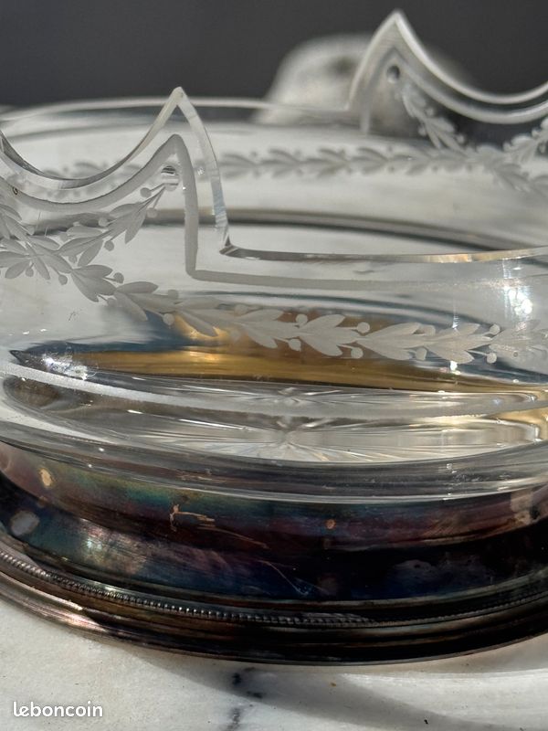 PETITE COUPE à CAVIAR en cristal gravé et monture