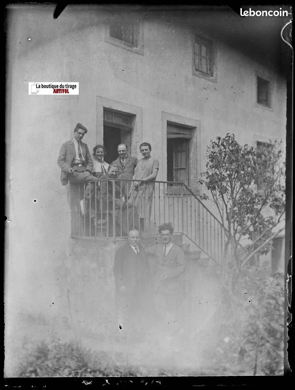 Plaque De Verre Photo Ancienne 9x12 Cm - Scène De Vie Familiale - Négatif Noir Et Blanc - France 1900-1939