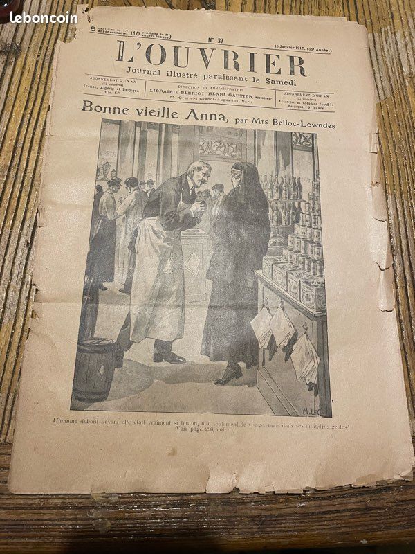 Différent Revue L'ouvrier - Journal illustré paraissant le Mercredi et le Samedi 1917/1918 (image 1)