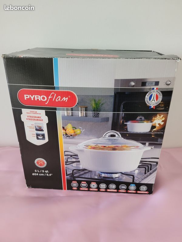 Cocotte pyroflam cuit vapeur vintage 5L - Arts de la table