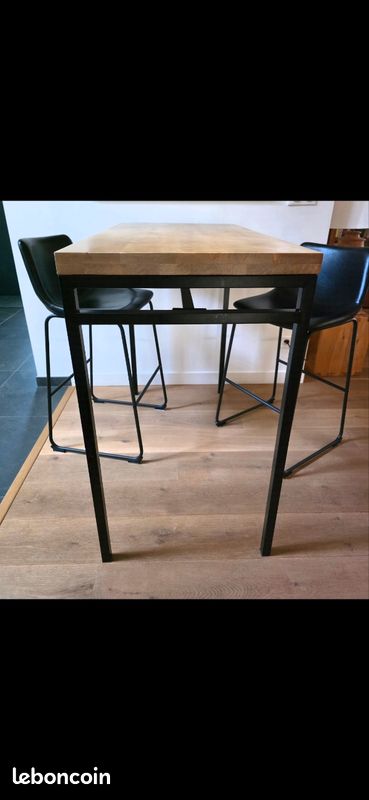 Table haute de bar manguier massif (image 9)