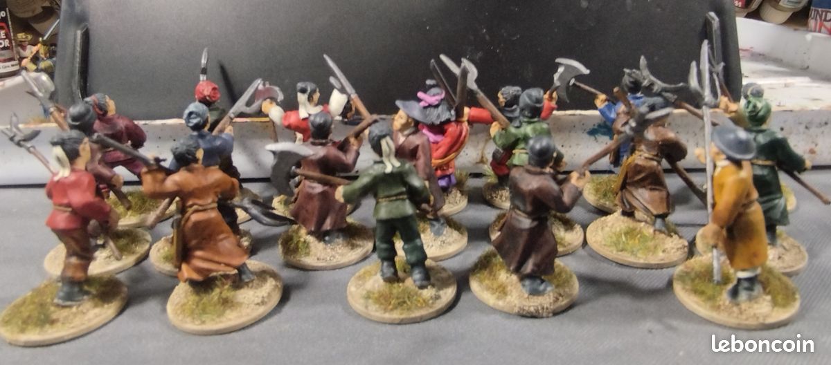 Figurines hallebardiers chinois, dynastie Song 28mm métal (image 2)