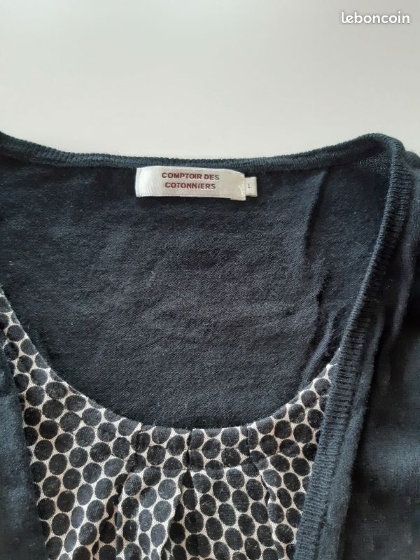 Petit haut gilet et tee shirt comptoir des cotonniers taille m (image 2)