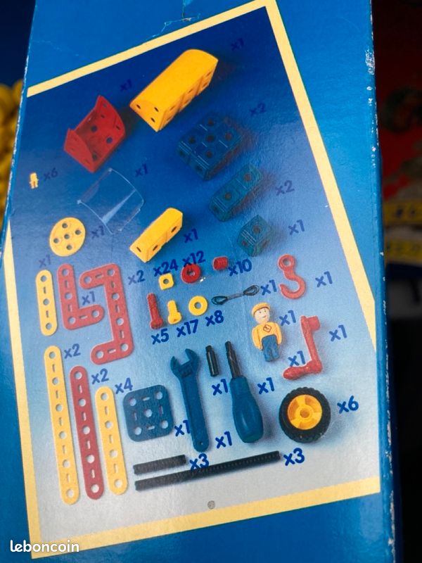 MECCANO n °97 bleu et or 19 longrines dont 9 sous emballage lot 54