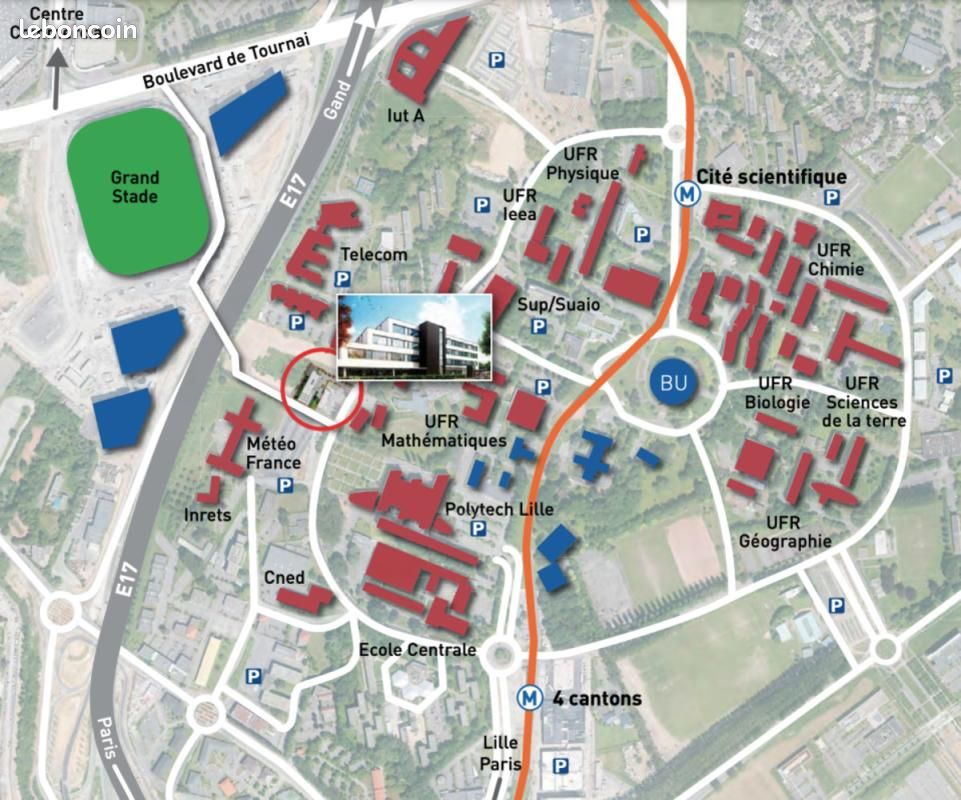 Appartement a louer villeneuve-d'ascq - 1 pièce(s) - 19 m2 - Surfyn