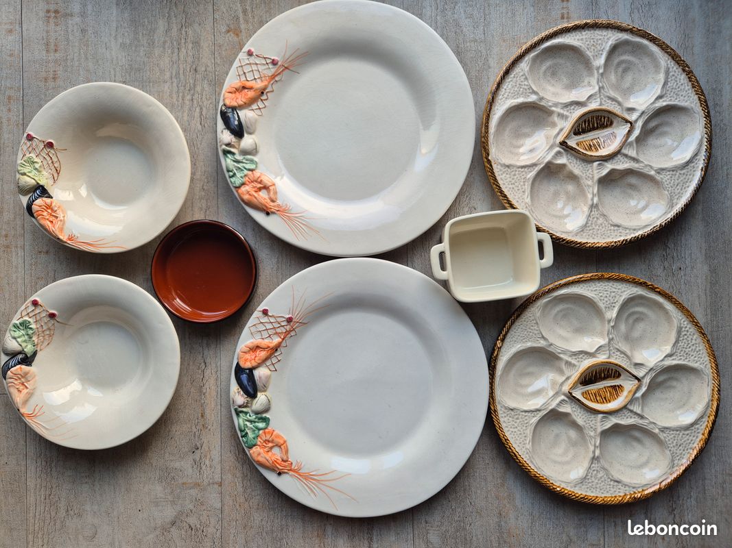 Lot assiettes huitres + fruit de mer (image 1)