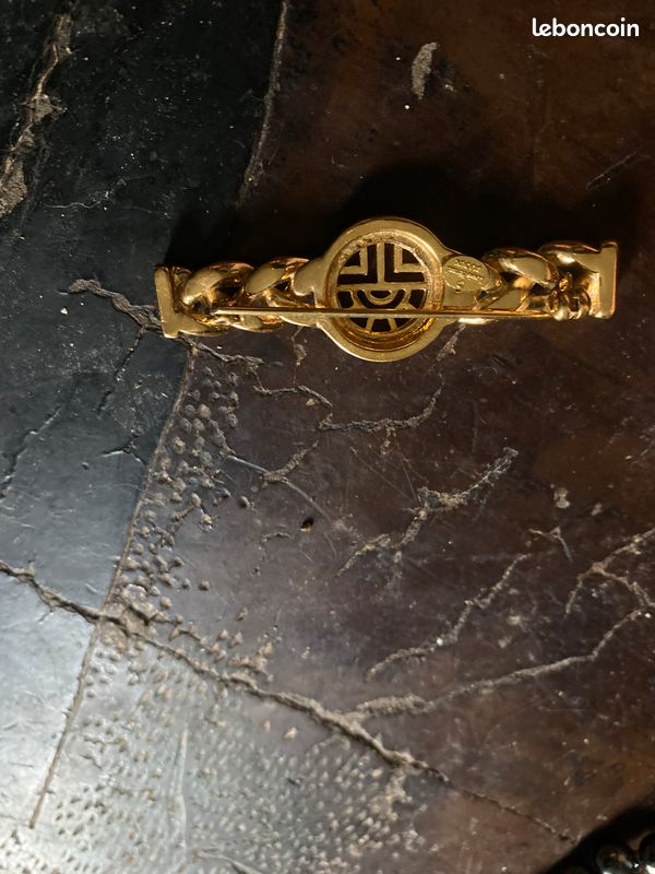 Broche barrette Louis Feraud signé dorè (image 5)