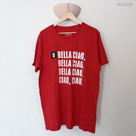 T-shirt Homme Bella Ciao La Casa De Papel – Style Braquage Et Résistance, Taille XL !