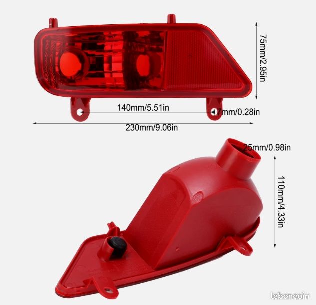 Feu Arrière Antibrouillard Rouge pour PEUGEOT 3008 2009-2016 Gauche 6350HG (image 2)