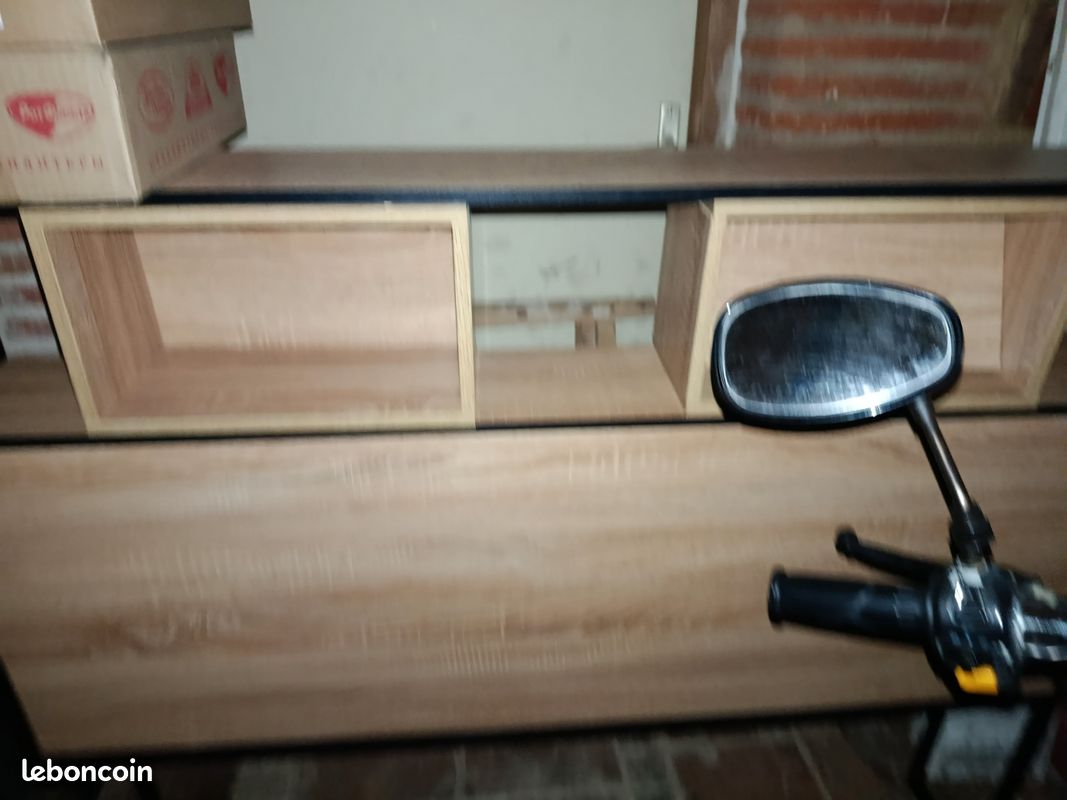 Très belle tête de lit acier bois moderne neuve utilisé une semaine cause déménagement (image 1)
