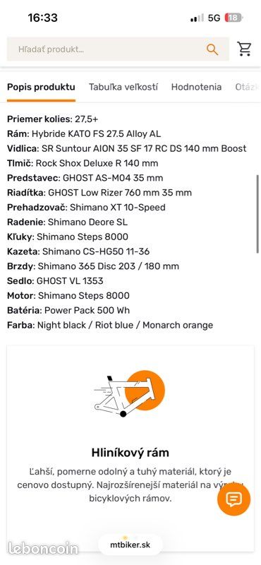 VTTAE tout suspendu électrique Ghost Kato FS4 27,5+ (image 19)