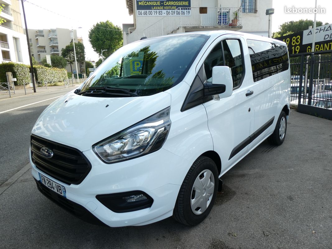 Ford transit custom combi 2,0 tdci ecoblue 105 cv trend tpmr 9 places ou 6 + 1 fauteuil tva recuperable 1 er main 2020 (image 1)