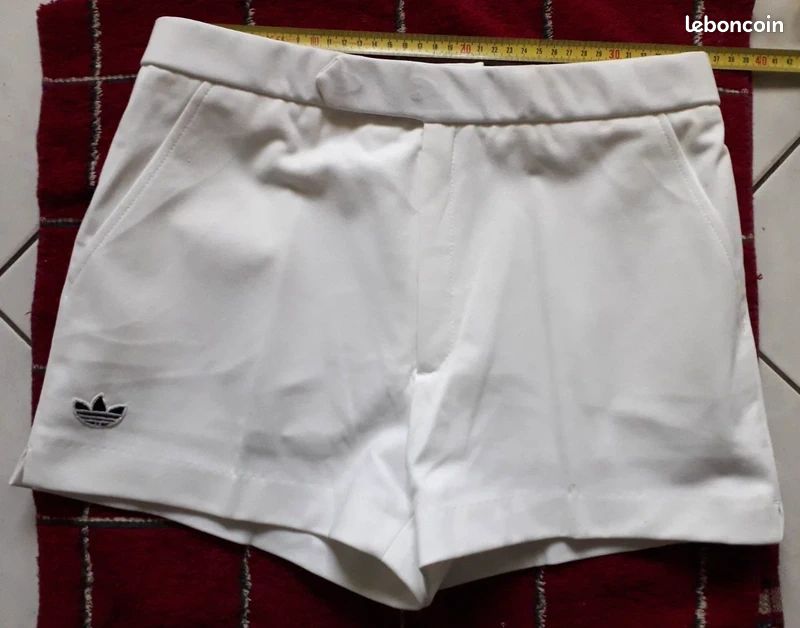 Short neuf Adidas Ventex 80'S vintage Blanc ATP Tennis Homme Made France T 36 (image 1)