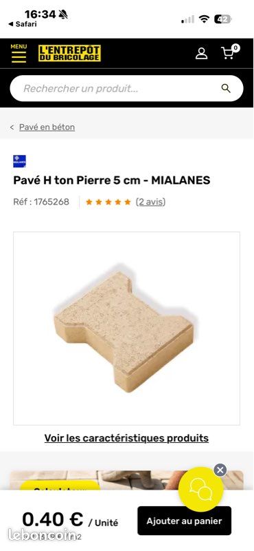 Pavé H ton Pierre 5 cm MIALANES (image 4)
