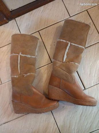 Bottes Arcus Femme Taille 42 Bordeaux - Cuir Mouton Retourné, Occasion Très Bon état