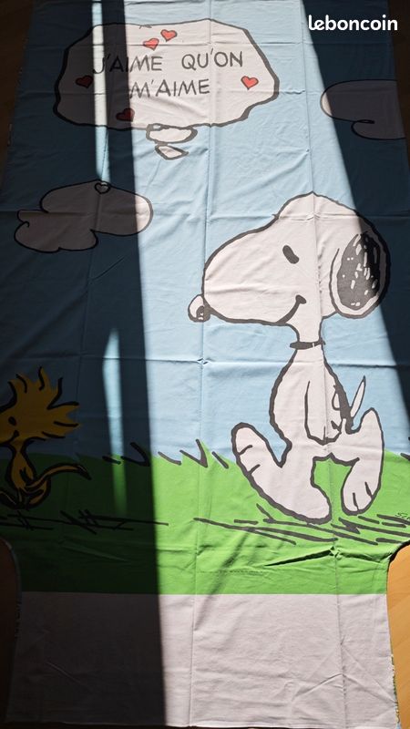 VINTAGE LOT DE deux taies d'Oreiller SNOOPY SCHULZ - SLEEPING IS AN ART EUR 10,00 - FR