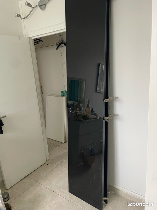 Porte laqué noir vitré IKEA armoire PAX (image 1)