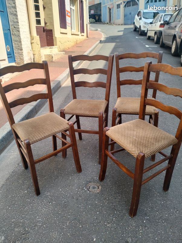 Lot de 4 chaises Louis Philippe en chêne (image 1)